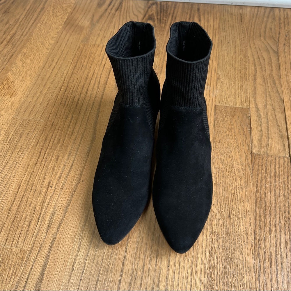 Eileen Fisher Muzy Pointed Knit Suede Ankle Booties Sz 7.5 - Picture 6 of 13